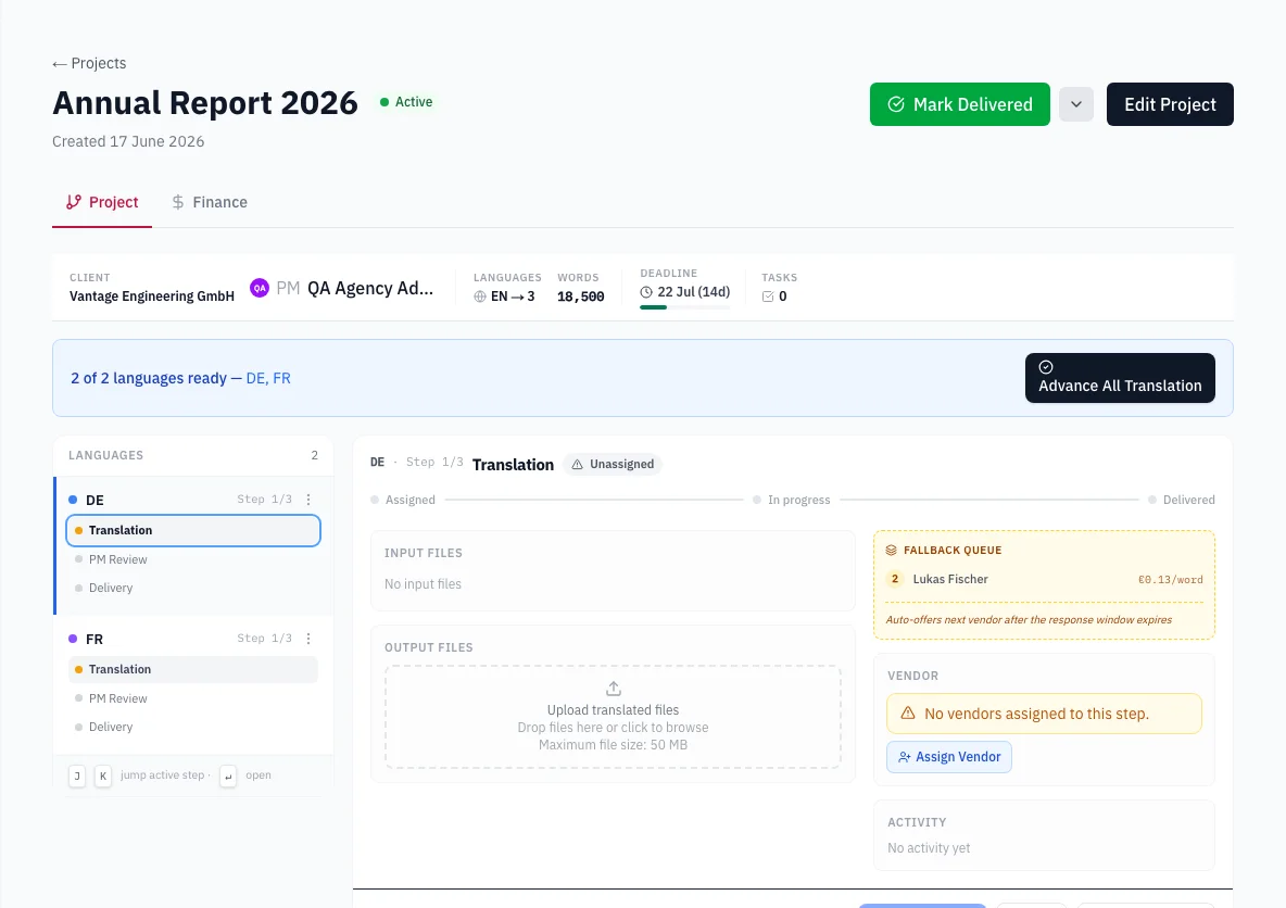 Screenshot of Vendor Cascade
